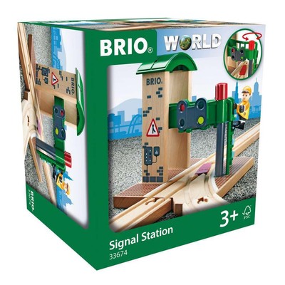 Brio World 33674 - Signal Station | 2-Piece Interactive Wooden Toy Tra
