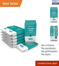 504 Count Flushable Adult Toilet Wipes, Fragrance Free, Hypoallergenic Comfort