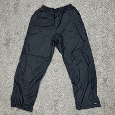 Vintage Nike Track Lined Pant Women M 8-10 Black Running Jogging Windbreaker Y2K