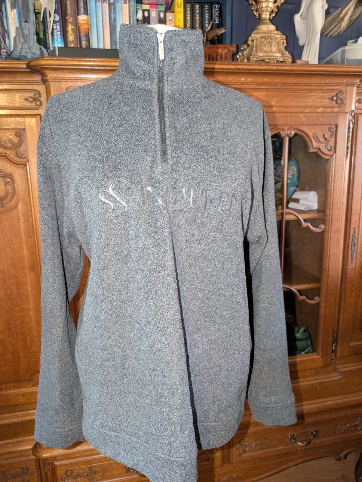 Maglione giacca pullover pile vintage Yves Saint Laurent Pour Homme UK M