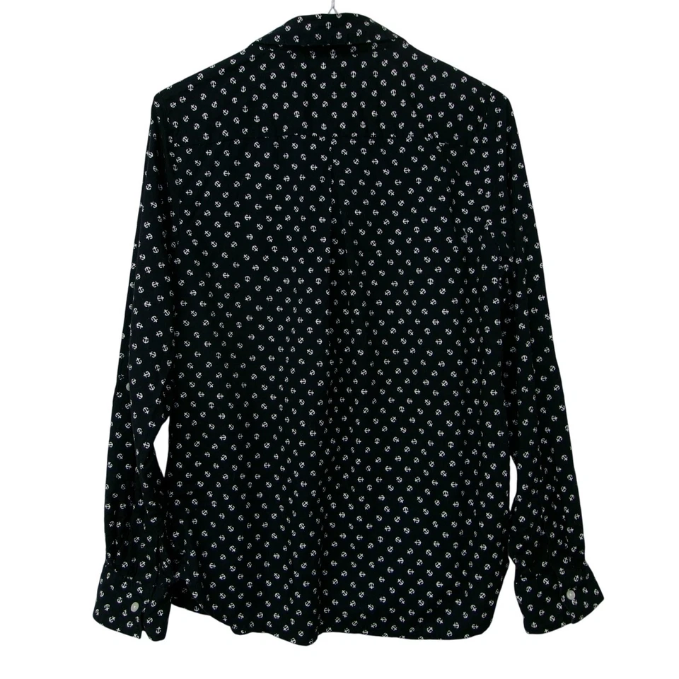 Camisa Tommy Hilfiger para mujer azul marino con estampado de ancla con botones talla M Foto 4 de 4