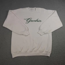 Vintage The Greenbrier Sweatshirt Mens Large White Crewneck Golf Pullover 90s
