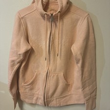 Carhartt Sweater Womens Medium 8-10 Full Zip Hooded Sweatshirt Logo