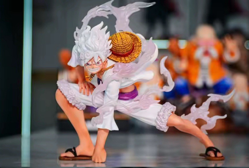 Figurine Luffy Gear 5 15cm Monkey D Luffy Statue Manga One Piece Nika Blanc