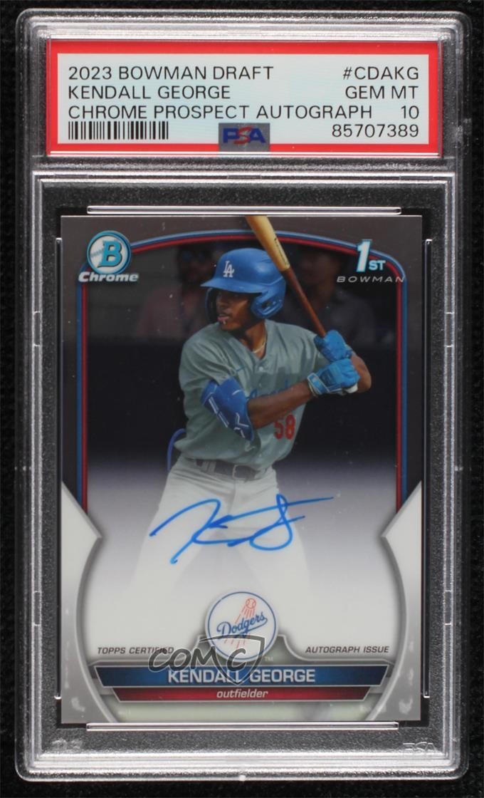 2023 Bowman Draft Chrome Prospect Kendall George #CDA-KG PSA 10 GEM MT Auto 10no