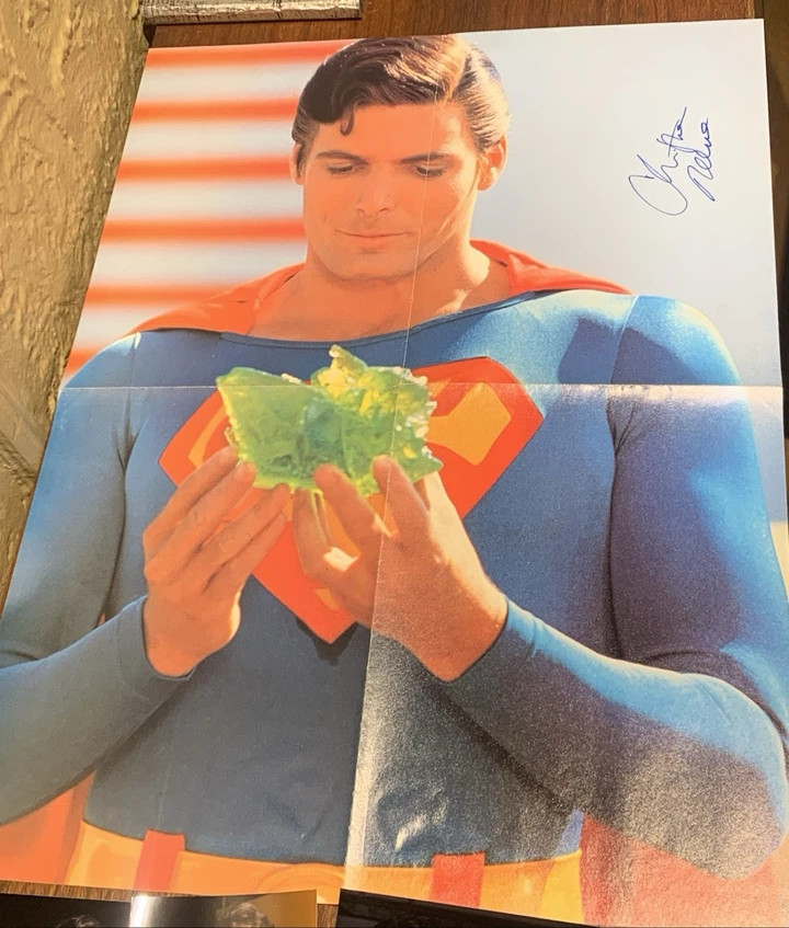 Christopher Reeve ~ Signed Autographed Superman Kryptonite Poster ~ PSA DNA