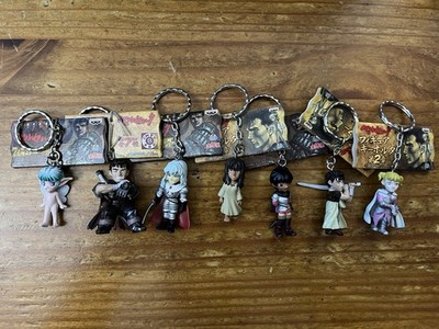 Vintage Banpresto Berserk 7 Keychain Lot - Guts, Casca, Griffith, Puck, Farnese