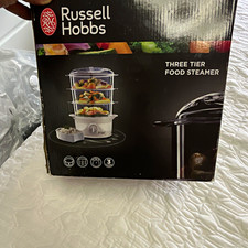 Russell Hobbs 3 Tier Electric Food Steamer 7L 800W White Dishwasher Safe