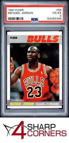 1987 FLEER #59 MICHAEL JORDAN BULLS HOF PSA 4