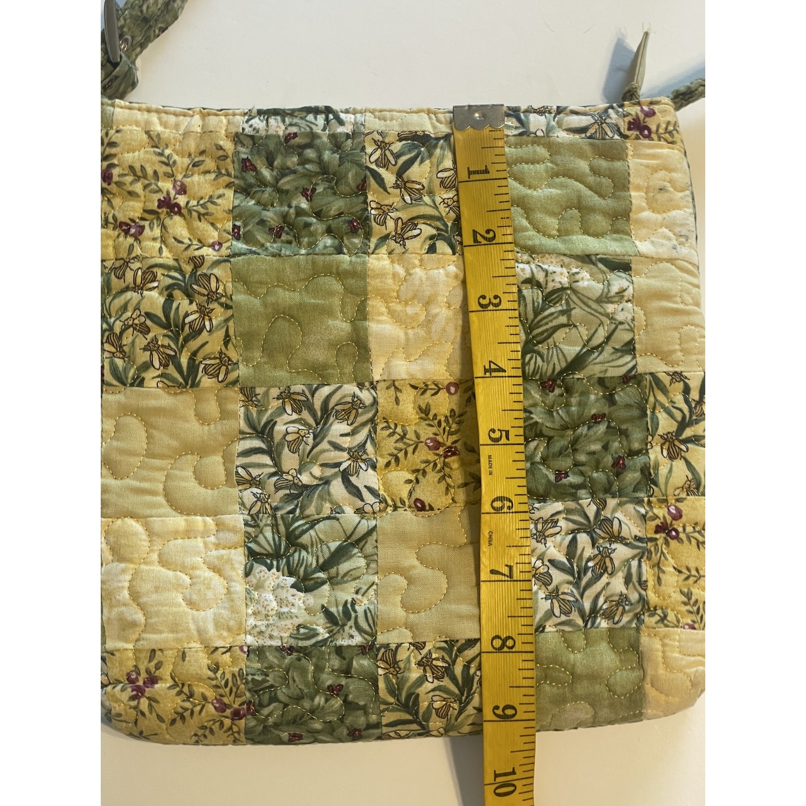 Donna Sharp Patchwork Crossbody Bag Yellow & Gree… - image 9