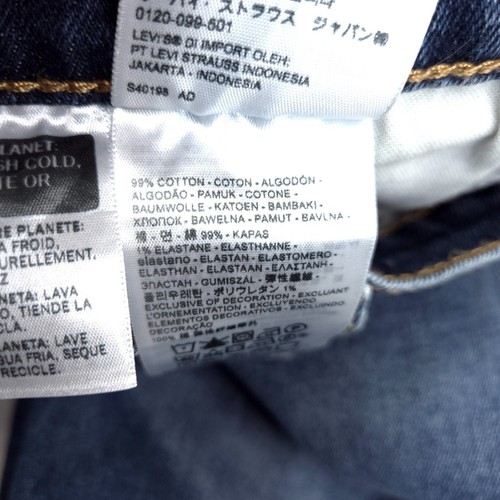 Levis 512 Jeans Mens 38x30 Blue Denim Slim Taper Fit Dark Wash Stretch 12" Rise - Picture 3 of 8