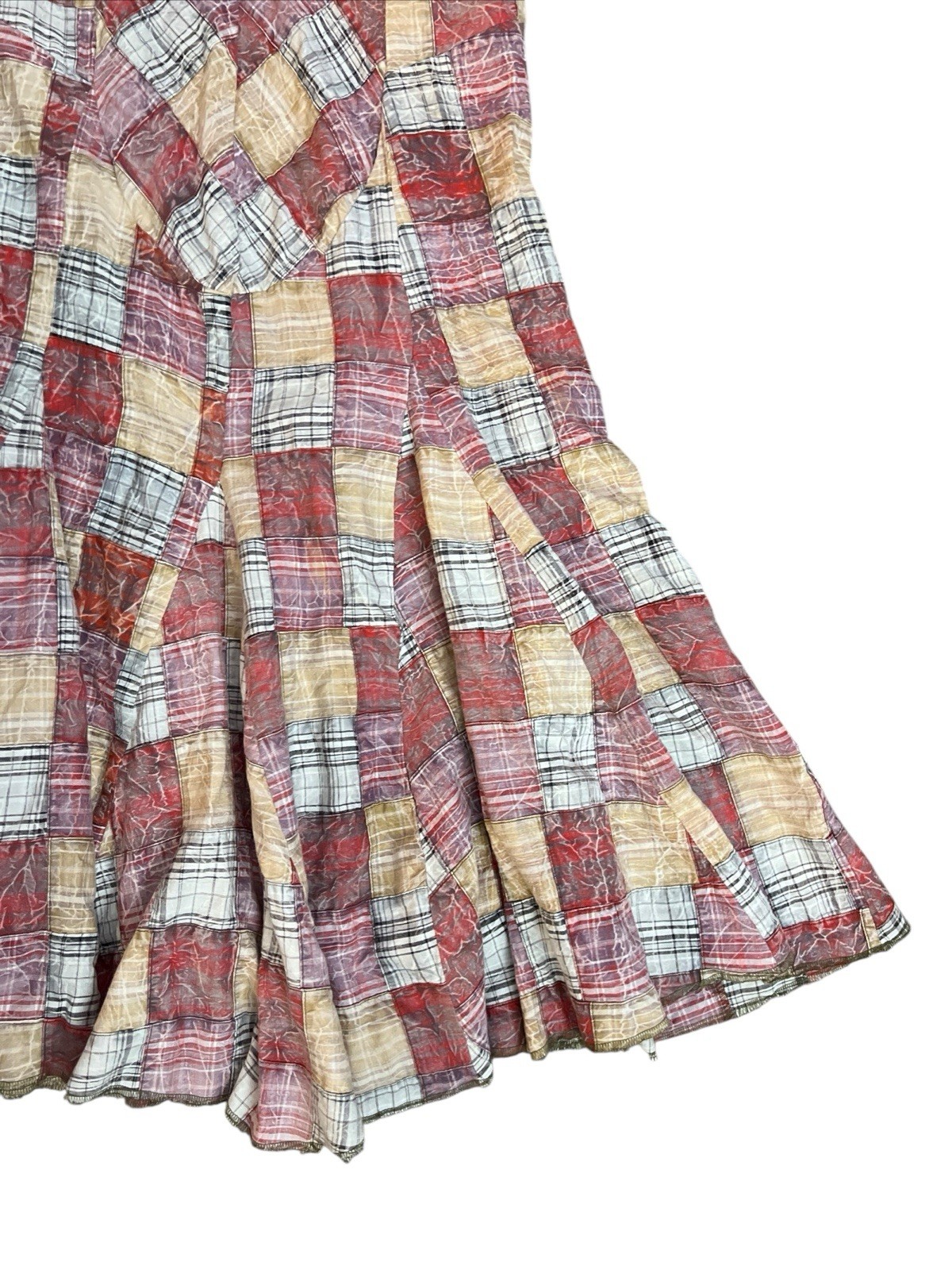 Free People Multicolored Patchwork Plaid Maxi Ski… - image 3