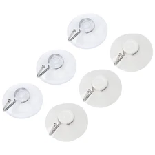 16PCS Powerful Transparent Cup Hooks Non-marking Self Adhesive Hook