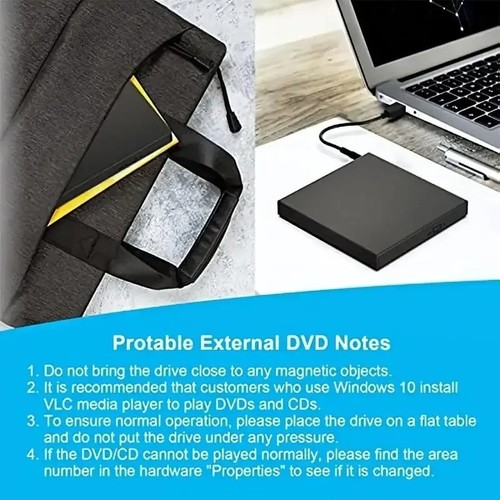 Lecteur Disque Slim Drive Graveur DVD Externe CD RW Graveur Ordinateur Portable Bureau USB 3.0 - Photo 4/7