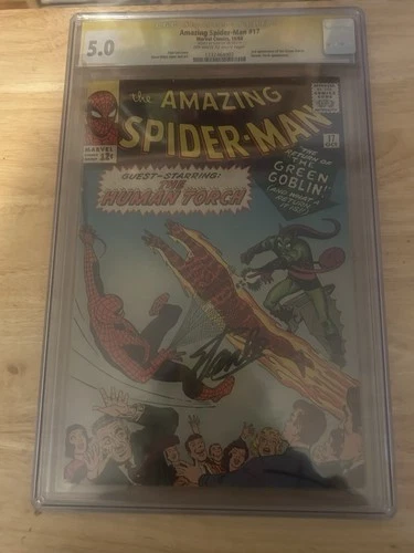 Amazing Spider-Man #17 (1964) CGC 5.0 Signed by Stan Lee 2nd App GREEN GOBLIN