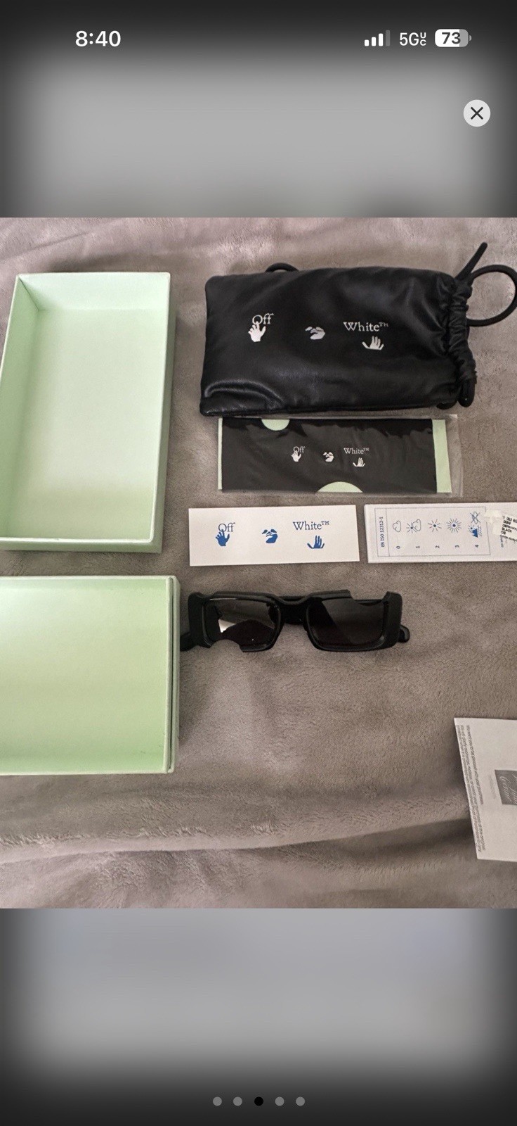 Off White Cady Cut Rectangular Unisex Sunglasses … - image 3