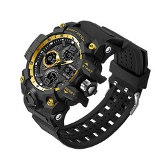 Men Dual Display Quartz Sports Watches Multi-Function Waterproof Male Stopwatch
