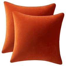 Throw Pillow Covers 22x22: Pack of 2 Cozy 22" x 22" Pack of 2 Burnt Orange