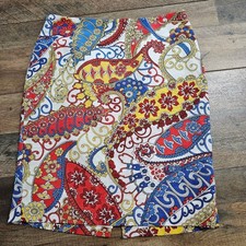 Talbots Petites Paisley Swirl Short Pencil Skirt 4P Career Artsy Corpcore Office