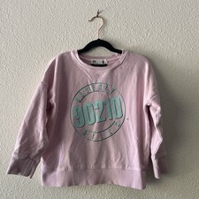 Beverly Hills 90210 Girls Sweatshirt Pink Graphic Crewneck Size 6 Kids