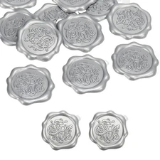 Wax Seal Stickers 12 Pcs Embossed Self Adhesive for You Sticker, Silver