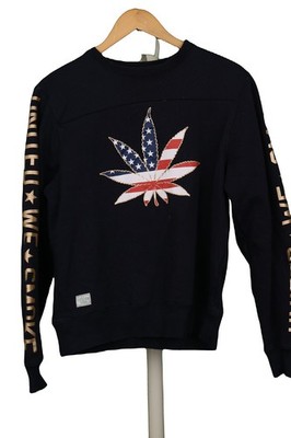 Cayler and Sons Sweatshirt Blattmuster schwarz Herren Rundhalsausschnitt Medium 38-40 in USA