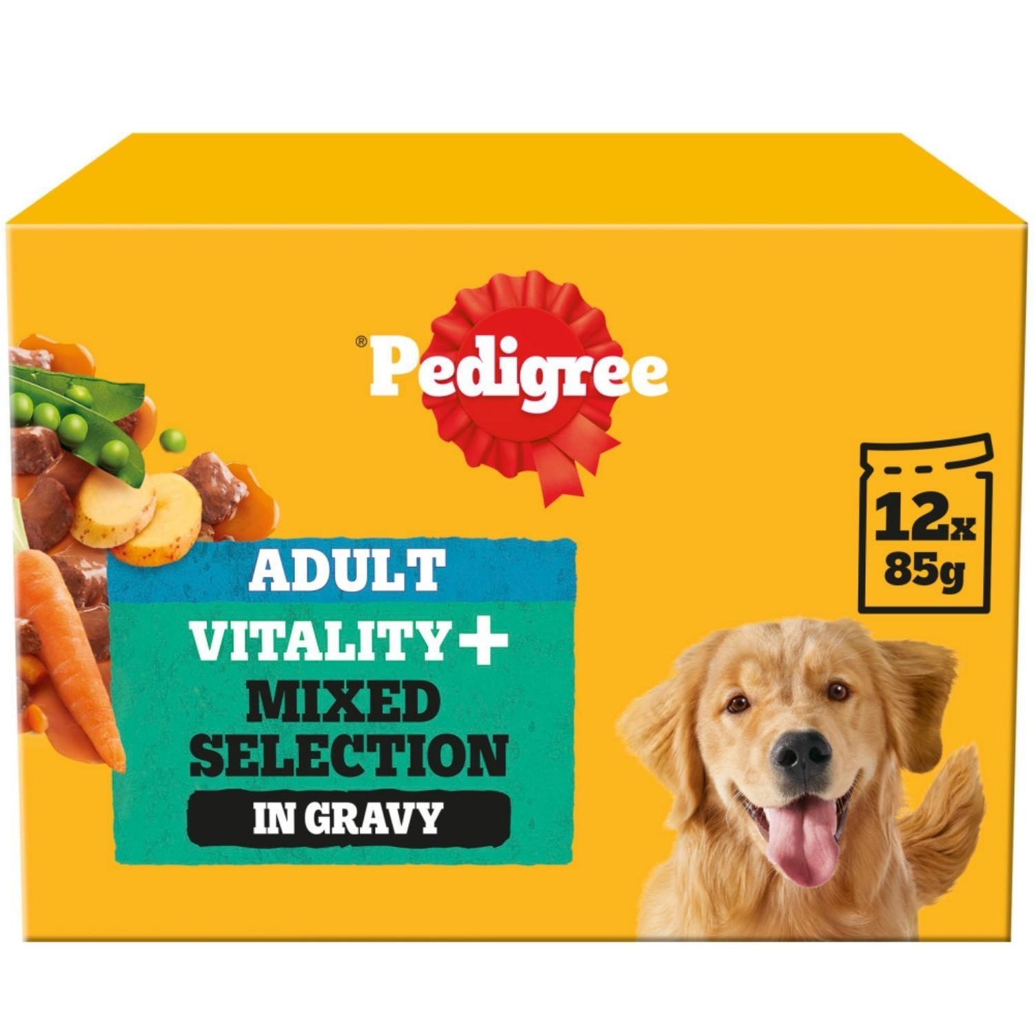 144 x 85g Pedigree Vitality Plus Adult Dog Food Pouches Mixed Selection in Gravy - Image 5