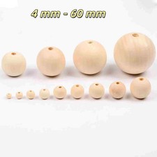 Sfere in legno sfere in legno grezzo con foro completo Ø 4 mm - 60 mm