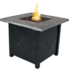 30-Inch Square Propane Fire Pit Table - 40,000 BTU Outdoor Gas Fire Pit Table wi