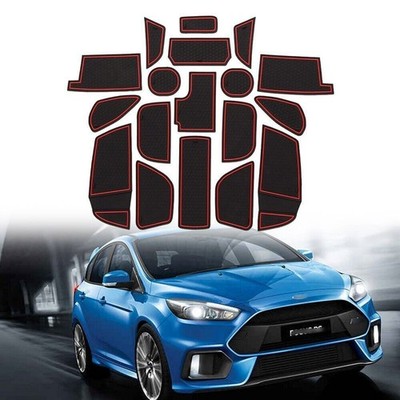 Interior Rubber Anti-Slip Door Groove Mats Gate Pad For Ford Focus RS ST 2015-17