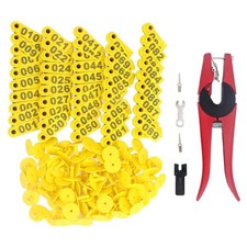 Livestock Ear Tags for Sheep Goat Cattle 001-100 Number, Plastic Goat Ear Tag...