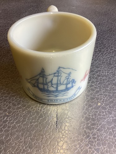 Vintage Old Spice Shaving Mug Ship Friendship Ceramic Cream Ivory Crazed Glaze
