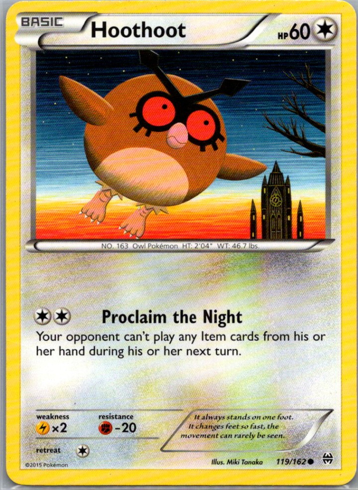 Hoothoot - Normal XY - BREAKthrough 119/162 - LP BKT Minty Single
