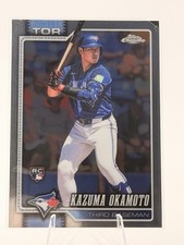 Topps 2026 Chrome Kazuma Okamoto Toronto Blue Jays Rookie Baseball Card #443. rookie card picture
