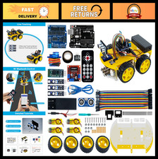 Smart Robot Car Kit with Ultrasonic Sensor, R3 Board, Arduino IDE Compatible, Tu