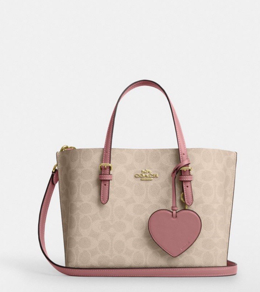 NWT ❤️ Coach Mollie Tote Bag 25 With Heart Bolt Print | eBay Coach Heart Mollie Tote Bag — excellent condition main image 1