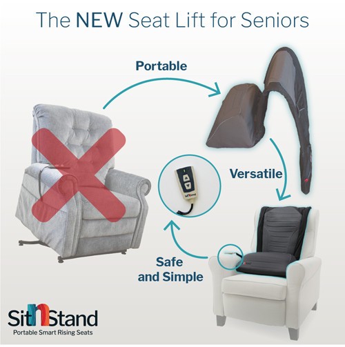 Sit n Stand Lift Assist Classic for Home Fits any chair Easy-to-use safe stable