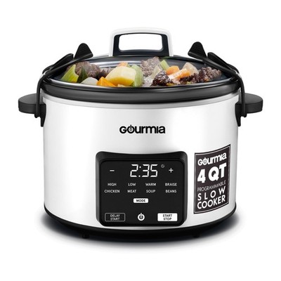 4.5 QT Programmable Slow Cooker 5 Presets Keep Warm White