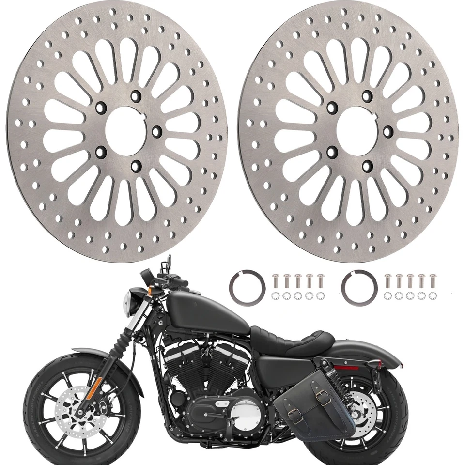 Rotores de freno delanteros + traseros pulidos 11,5 Fatboy Heritage Softail Deluxe FLSTN EE. UU. Foto 3 de 4