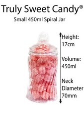 Plastic Sweet Jars Favour Jar Storage Tubs Wedding Candy Cart Party 450ml Spiral