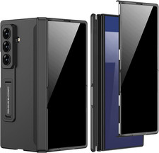 Samsung Galaxy Z Fold 7 Case with Privacy Screen Protector and Kickstand Black