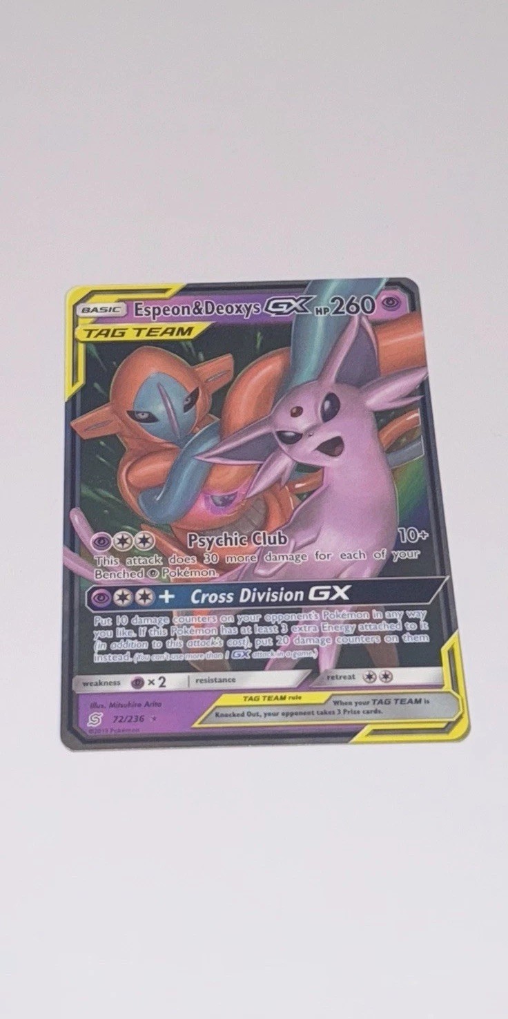 Espeon & Deoxys GX 2019 Sun & Moon: Unified Minds #072/236 Holo
