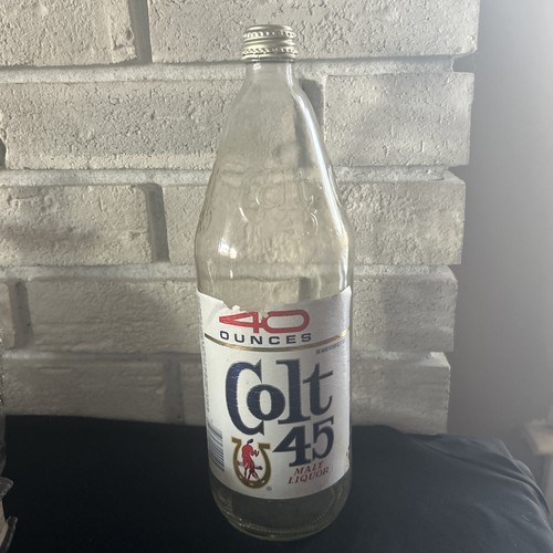 1980’s Vintage Colt 45 40 Oz Malt Liquor Glass Bottle Beer Nice Afro-Man Hip-Hop