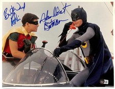 Adam West & Burt Ward Signed Batman and Robin Photo 11x14 Beckett