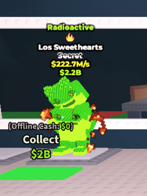 Steal a Brainrot Secret Radioactive Los Sweethearts 222.7M/s Fire Trait Brainrot
