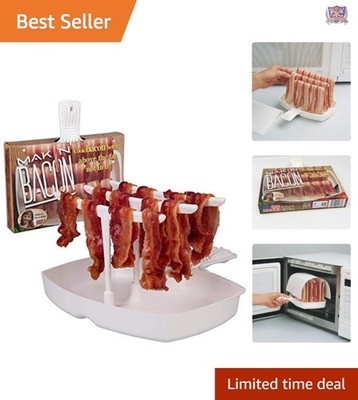 Microwave Bacon Cooker Plastic Fast Easy Less Fat Crispy Breakfast