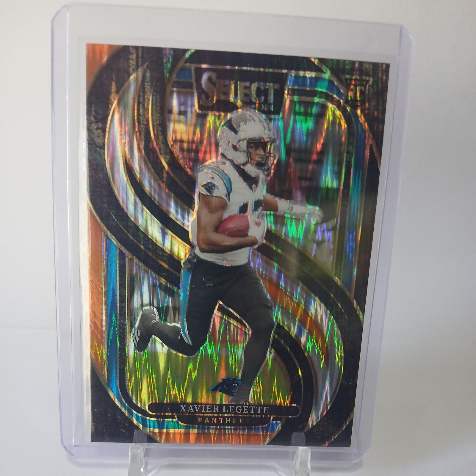 Xavier Legette 2024 Panini Select Black & Orange Prizm Shock RC 101 Rookie