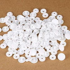 200 Sets White Snaps T5 Size 20(1/2") Snaps High Quality Plastic Buttons Snap...