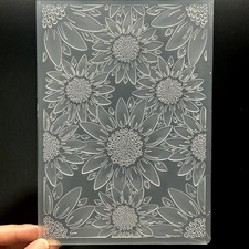 3D Plastic Embossing Folder Template Stereoscopic Sunflower Texture 5x7 Inch ...