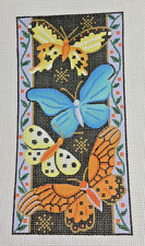 Hand-painted Needlepoint Canvas, Butterfly eyeglasses case, NEW, 18"